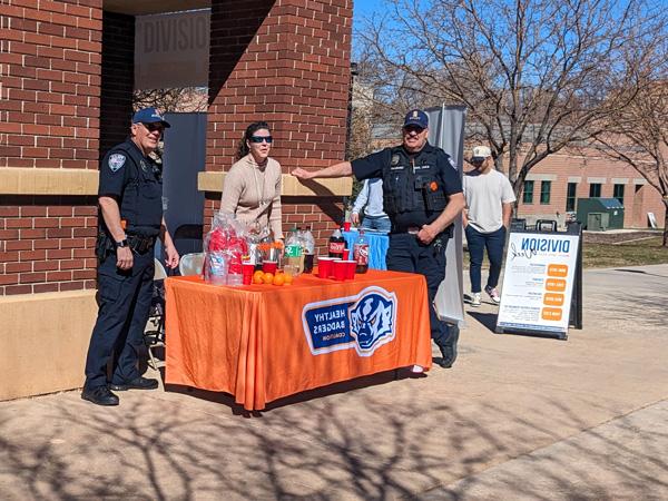 Soda pop with a cop at the Bell Tower