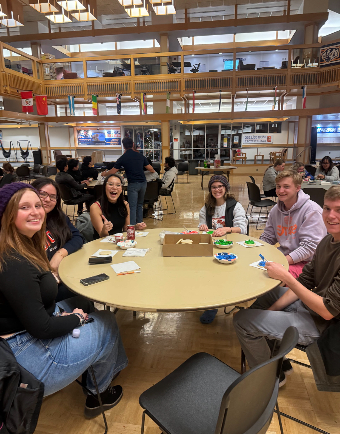 Sugar cookie decorating in the Student Center